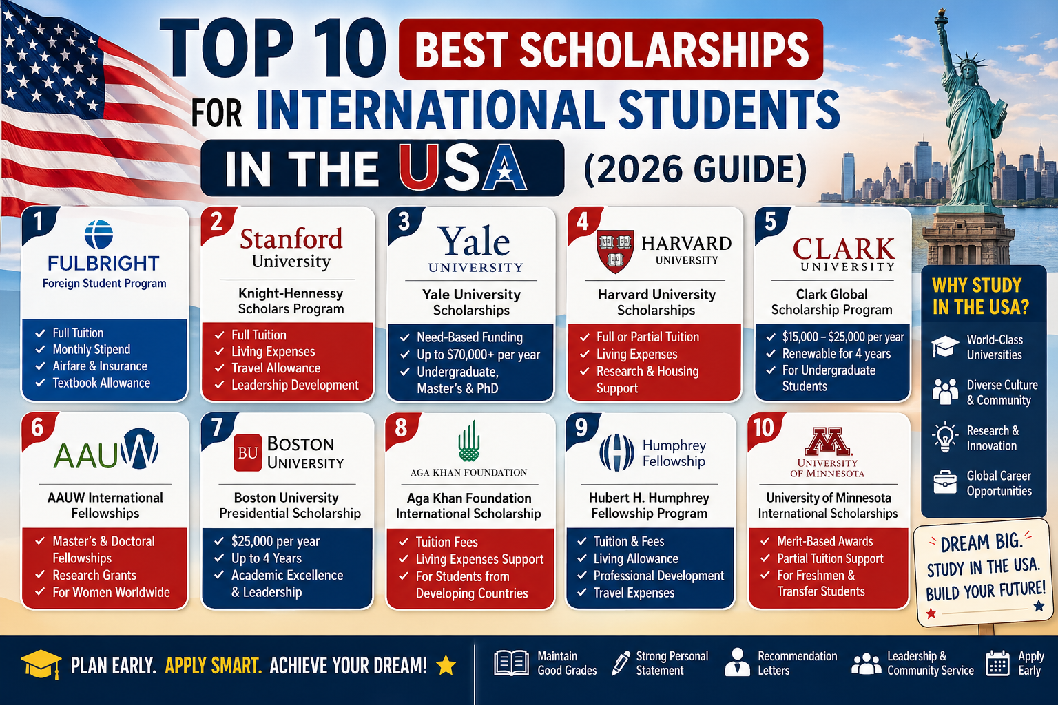 Top 10 Best Scholarships for International Students in the USA (2026 Guide)